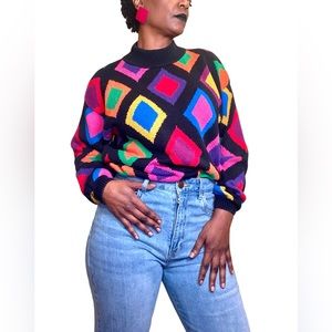 Colorful 1990s vintage sweater
